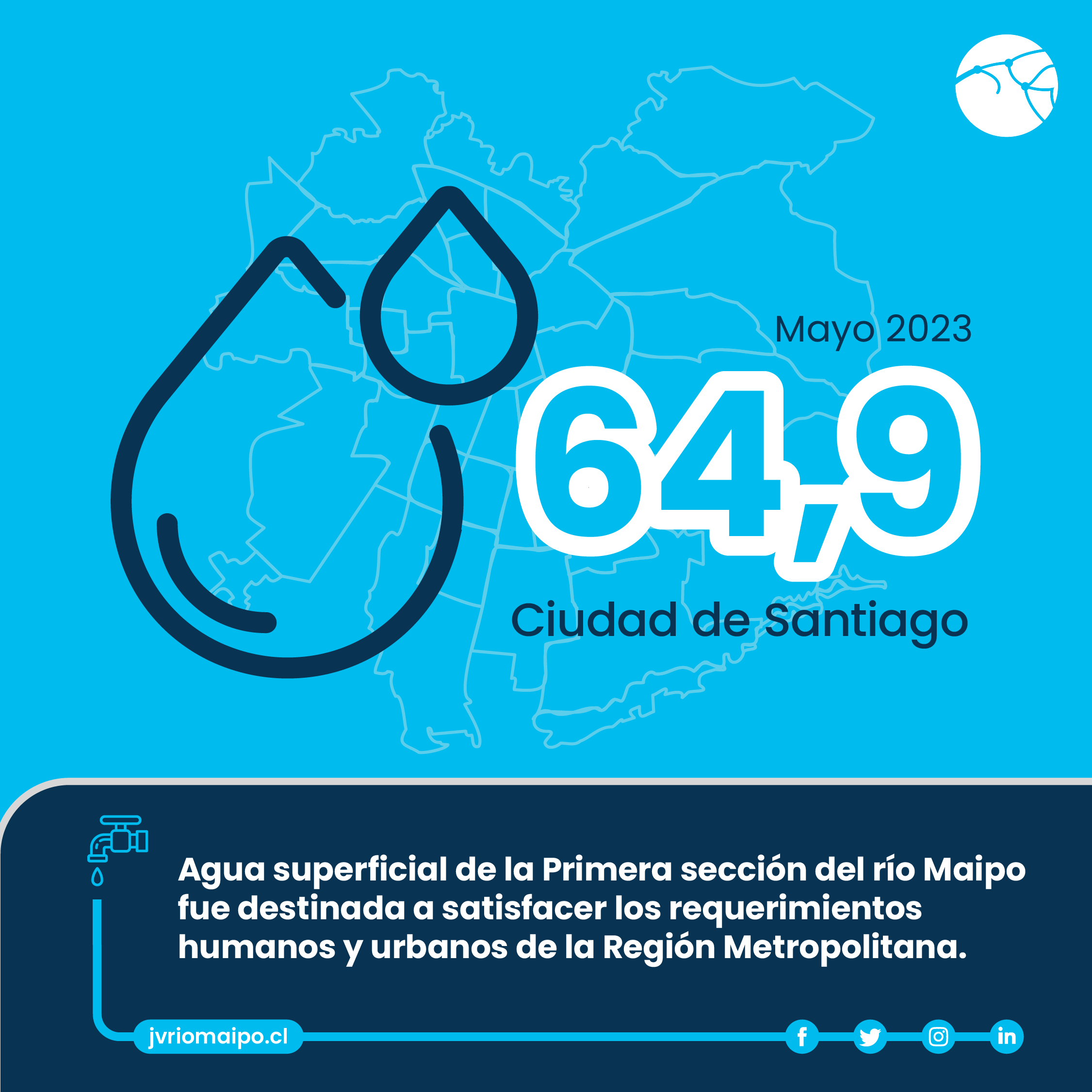 Informativo mensual de los aportes de los canales de la Primera sección del río Maipo hacia Aguas Andinas